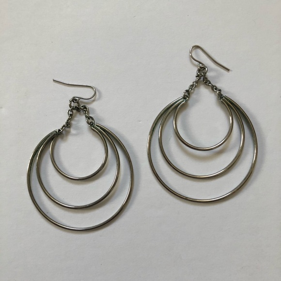 Silver Dangle Multi Hoop - Picture 3 of 4